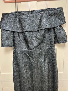 Teri Jon off-the-shoulder metallic gown Size 2 NWT